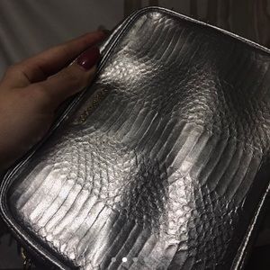 Victoria's Secret Silver Faux Snakeskin Purse